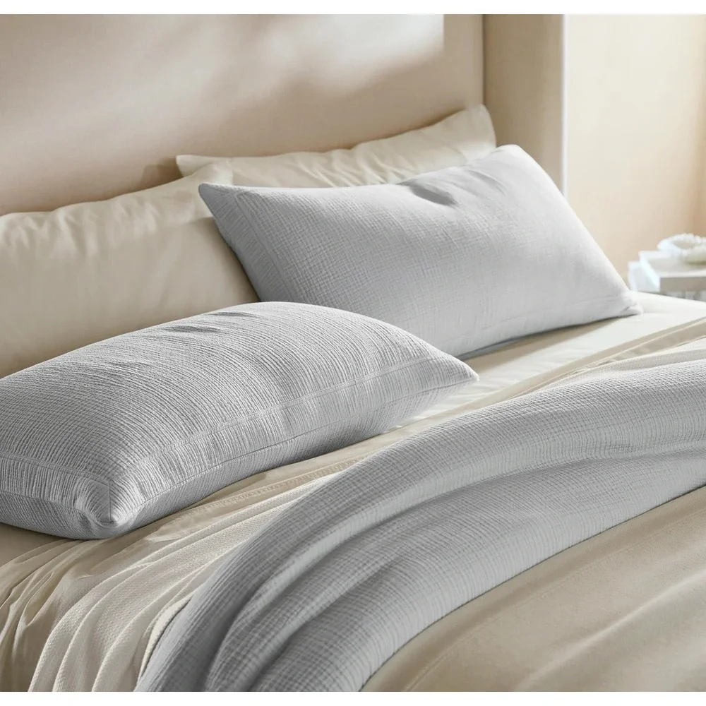 Boll & Branch Dream Duvet Set Sky Blue Organic Cotton Gauze King/Cal King $529